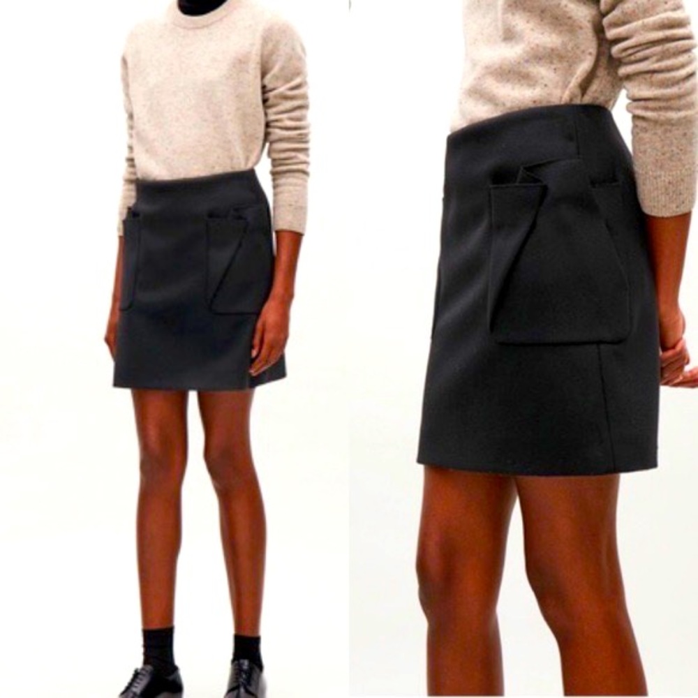Cos pleated pocket wool mini skirt